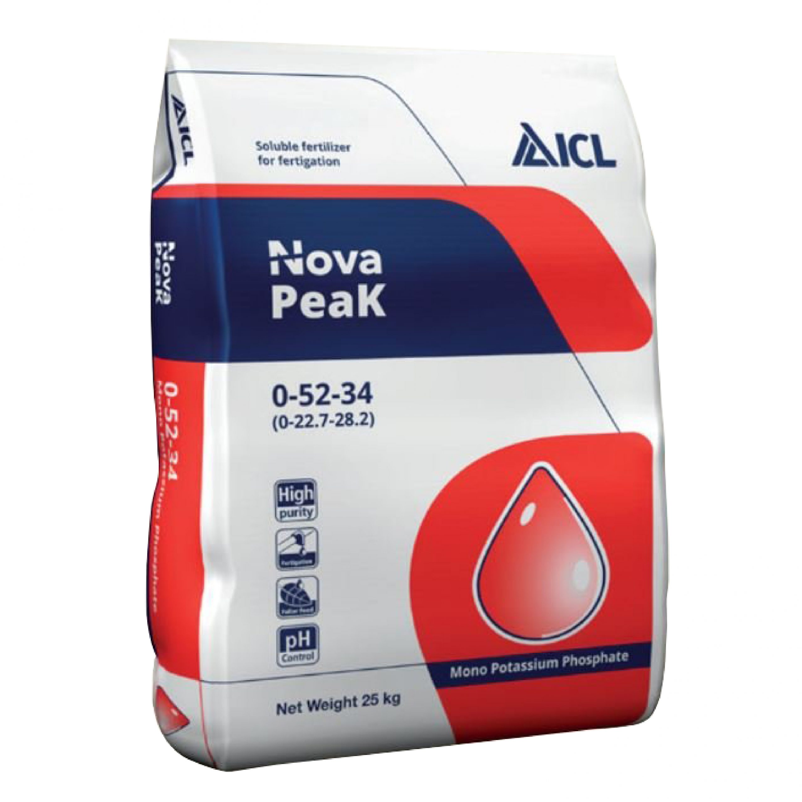 Phân bón Nova Peak 0-52-34 (MKP) (25kg/bao) - ICL