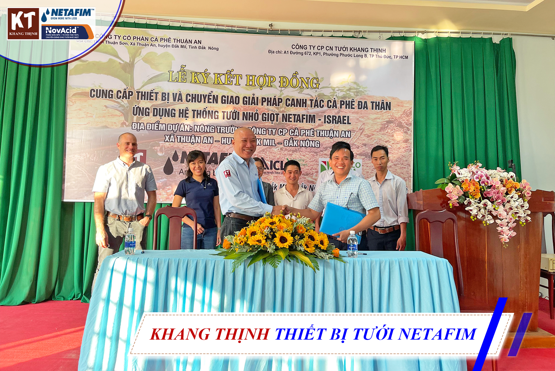 ” LỄ KÝ KẾT HỢP ĐỒNG ” giữa Cty CP CN Tưới Khang Thịnh & Cty CP Cà Phê Thuận An